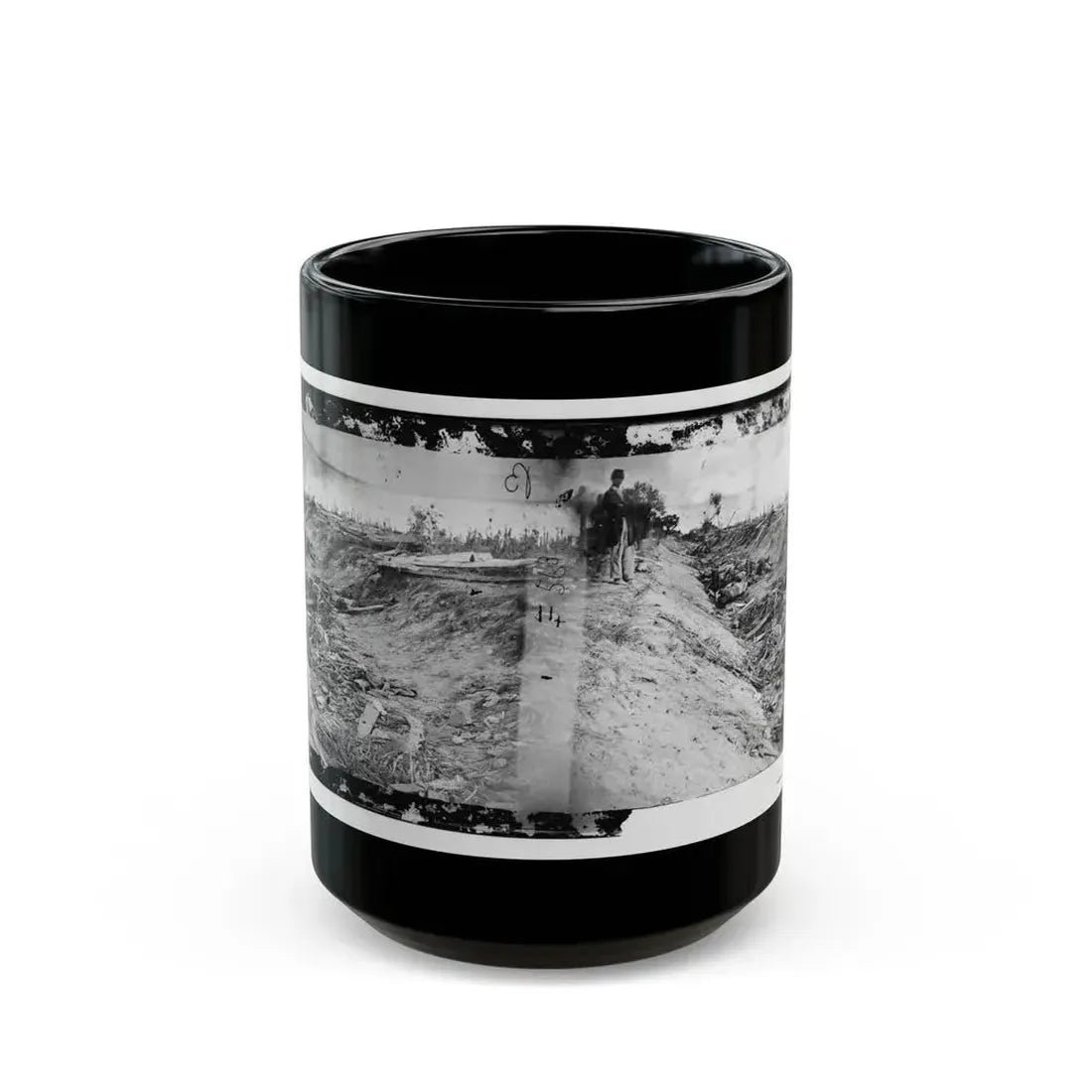 Antietam, Md. Confederate Dead In A Ditch On The Right Wing (U.S. Civil War) Black Coffee Mug 15oz - Go Mug Yourself