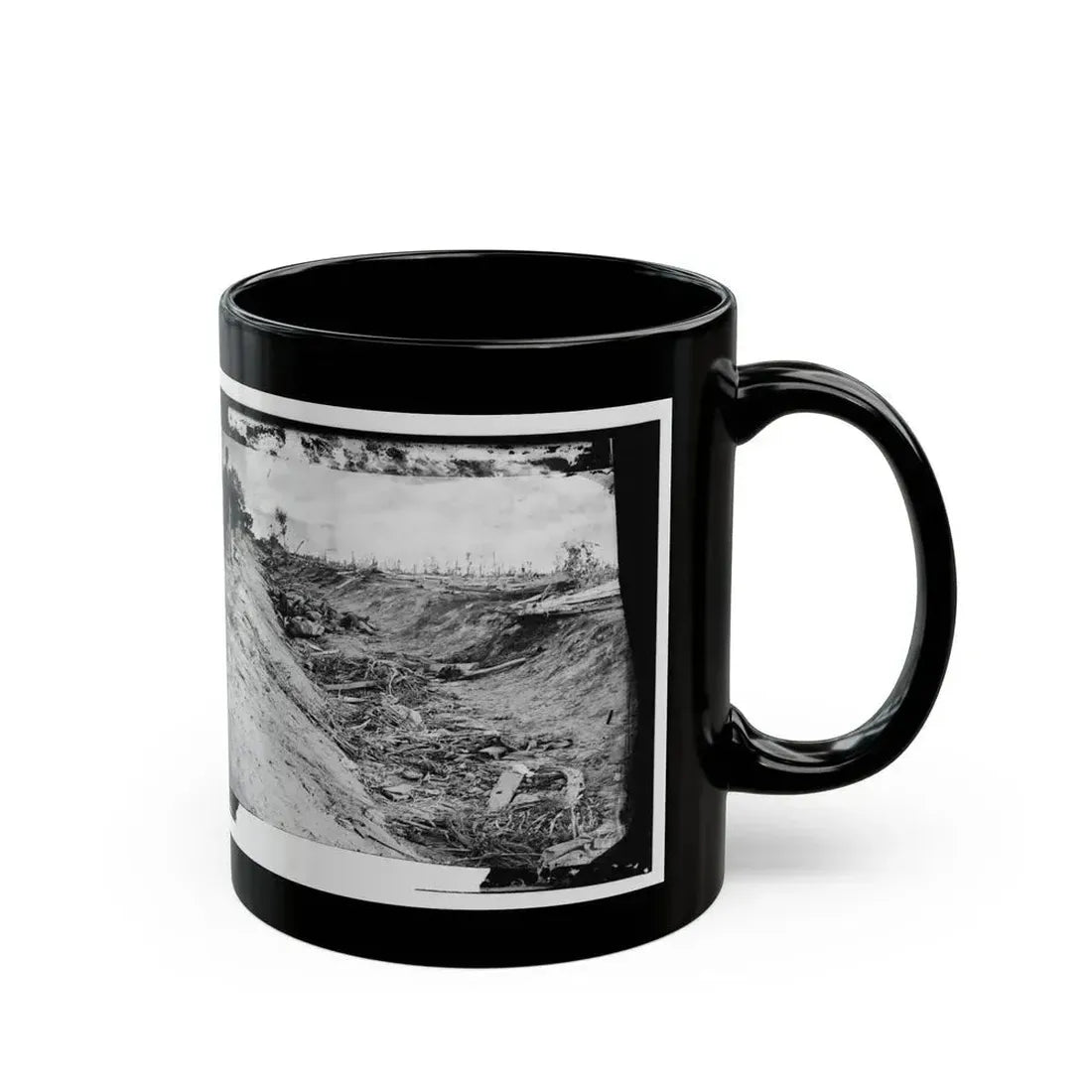 Antietam, Md. Confederate Dead In A Ditch On The Right Wing (U.S. Civil War) Black Coffee Mug - Go Mug Yourself