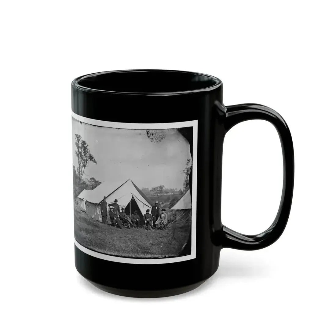 Antietam, Md. Gen. Randolph B. Marcy With Officers And Civilians At Army Of The Potomac Headquarters (U.S. Civil War) Black Coffee Mug - Go Mug Yourself