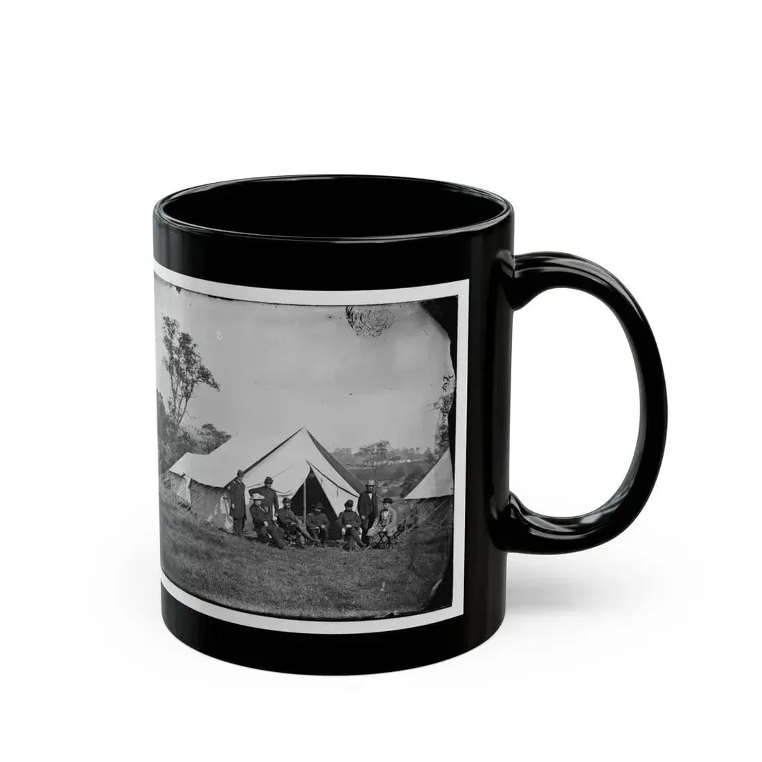Antietam, Md. Gen. Randolph B. Marcy With Officers And Civilians At Army Of The Potomac Headquarters (U.S. Civil War) Black Coffee Mug - Go Mug Yourself