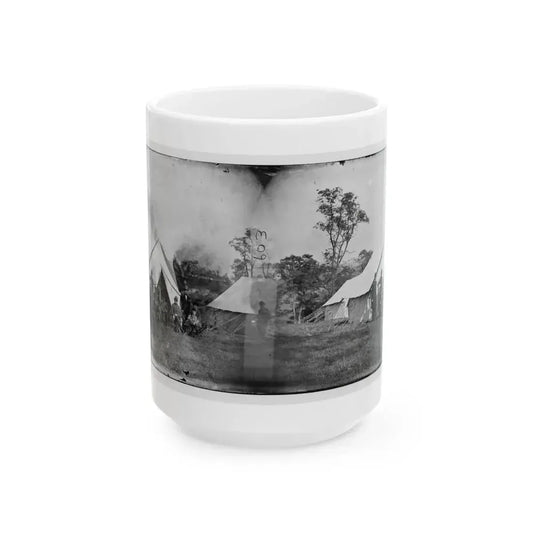 Antietam, Md. Gen. Randolph B. Marcy With Officers And Civilians At Army Of The Potomac Headquarters (U.S. Civil War) White Coffee Mug 15oz - Go Mug Yourself