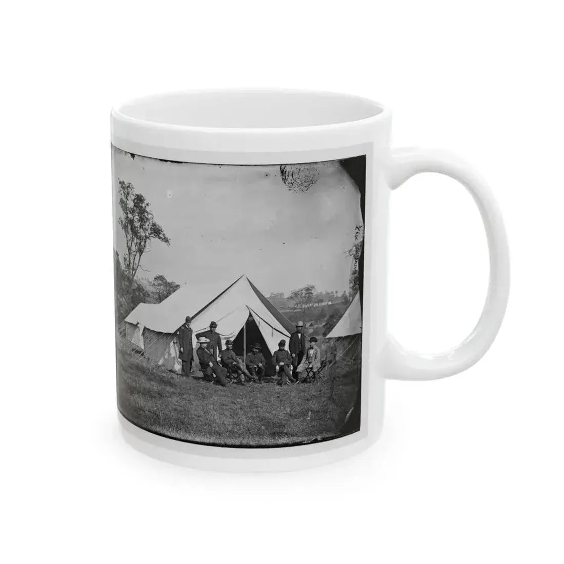 Antietam, Md. Gen. Randolph B. Marcy With Officers And Civilians At Army Of The Potomac Headquarters (U.S. Civil War) White Coffee Mug - Go Mug Yourself