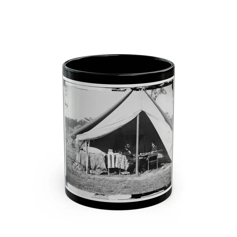 Antietam, Md. President Lincoln And Gen. George B. Mcclellan In The General's Tent; Another View (U.S. Civil War) Black Coffee Mug 11oz - Go Mug Yourself