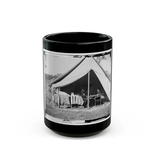 Antietam, Md. President Lincoln And Gen. George B. Mcclellan In The General's Tent; Another View (U.S. Civil War) Black Coffee Mug 15oz - Go Mug Yourself