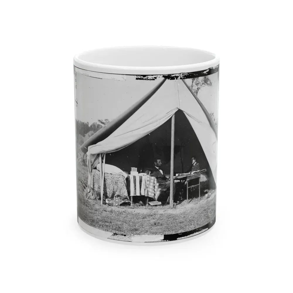 Antietam, Md. President Lincoln And Gen. George B. Mcclellan In The General's Tent; Another View (U.S. Civil War) White Coffee Mug 11oz - Go Mug Yourself