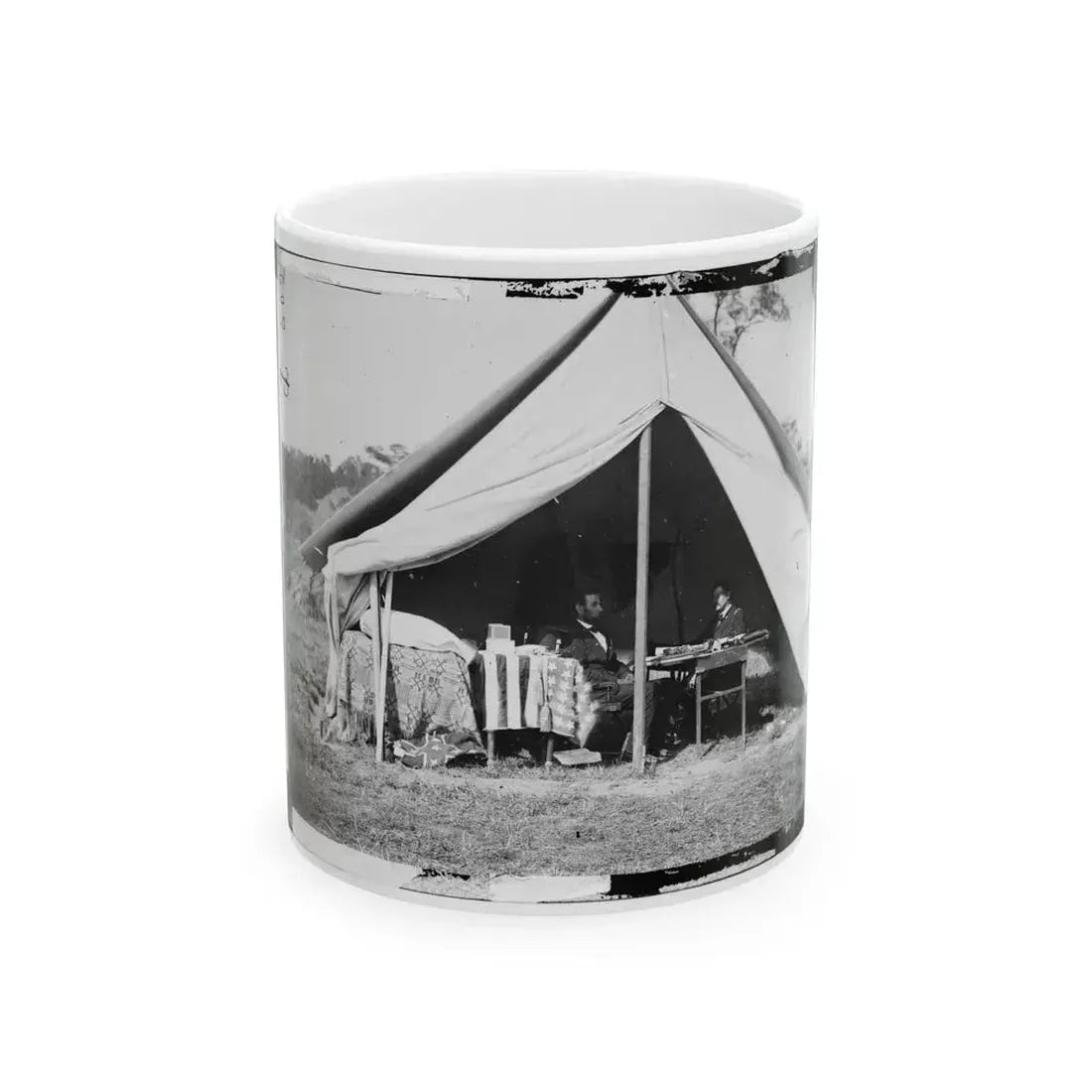Antietam, Md. President Lincoln And Gen. George B. Mcclellan In The General's Tent; Another View (U.S. Civil War) White Coffee Mug 11oz - Go Mug Yourself