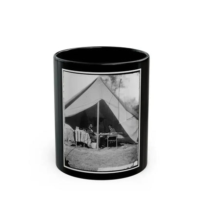Antietam, Md. President Lincoln And Gen. George B. Mcclellan In The General's Tent (U.S. Civil War) Black Coffee Mug 11oz - Go Mug Yourself