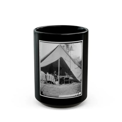 Antietam, Md. President Lincoln And Gen. George B. Mcclellan In The General's Tent (U.S. Civil War) Black Coffee Mug 15oz - Go Mug Yourself