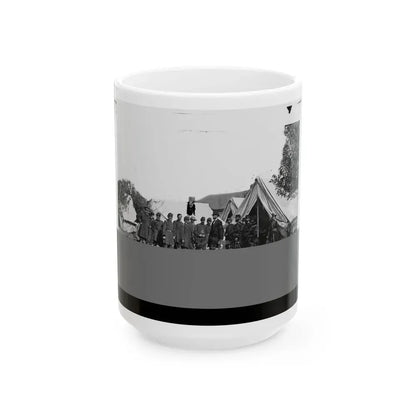 Antietam, Md. President Lincoln With Gen. George B. Mcclellan And Group Of Officers (U.S. Civil War) White Coffee Mug 15oz - Go Mug Yourself