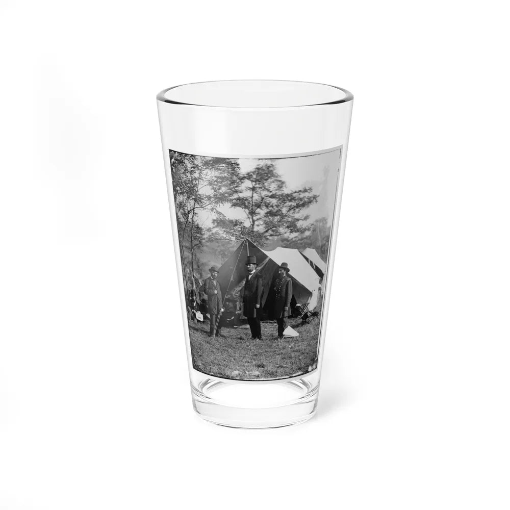 Antietam, Md. Allan Pinkerton, President Lincoln, And Maj. Gen. John A. Mcclernand (U.S. Civil War) Pint Glass 16oz-16oz-Go Mug Yourself