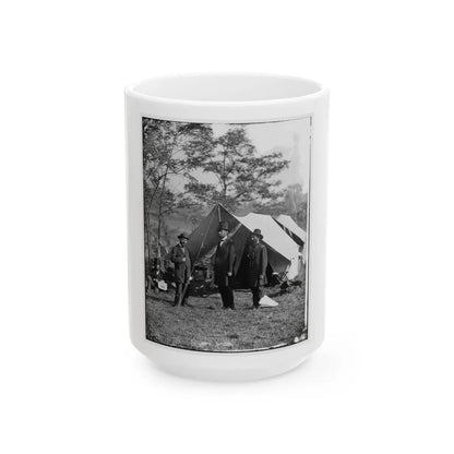 Antietam, Md. Allan Pinkerton, President Lincoln, And Maj. Gen. John A. Mcclernand (U.S. Civil War) White Coffee Mug-15oz-Go Mug Yourself