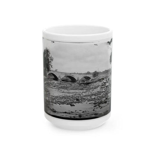 Antietam, Md. Antietam Bridge On The Sharpsburg-Boonsboro Turnpike (U.S. Civil War) White Coffee Mug-15oz-Go Mug Yourself