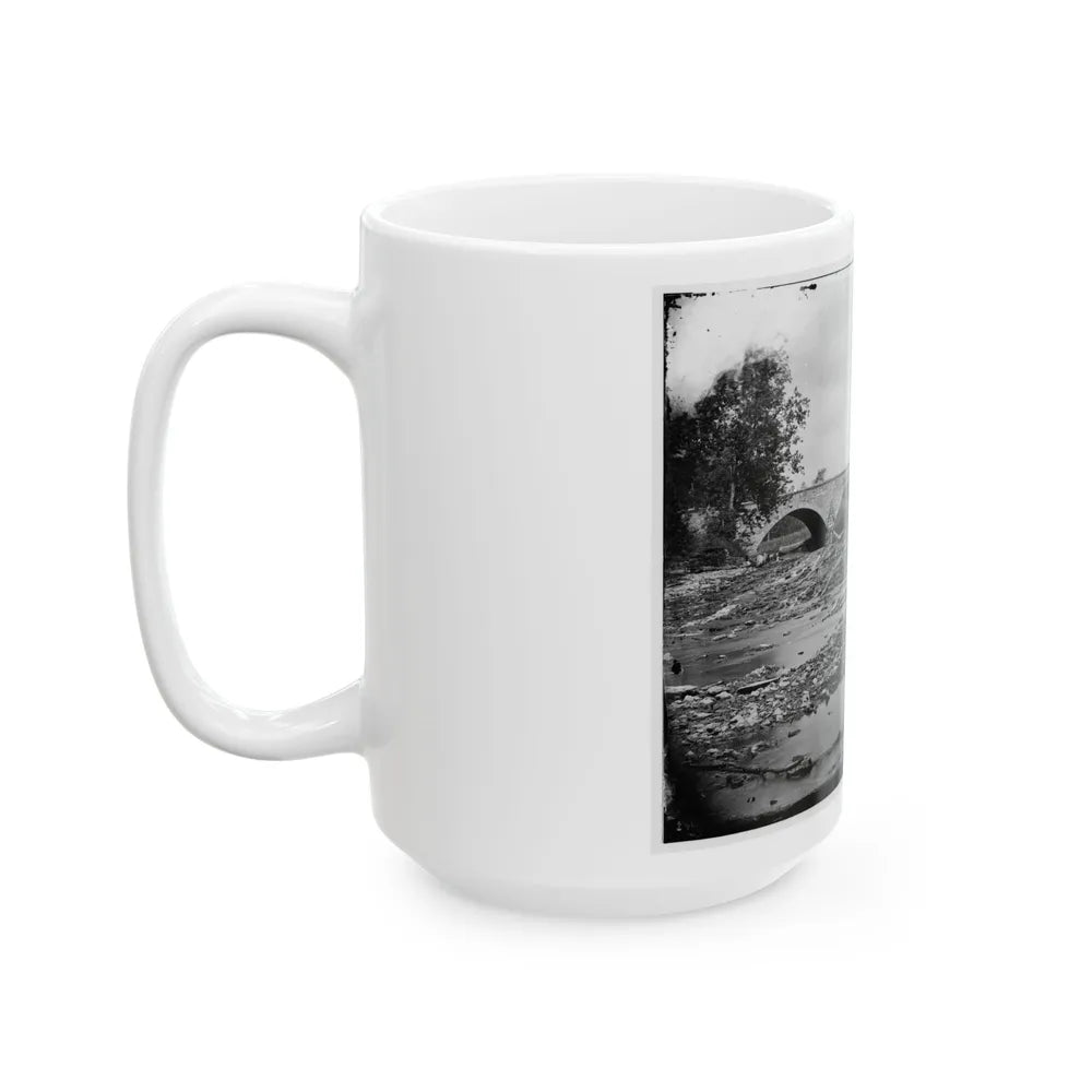 Antietam, Md. Antietam Bridge On The Sharpsburg-Boonsboro Turnpike (U.S. Civil War) White Coffee Mug-Go Mug Yourself