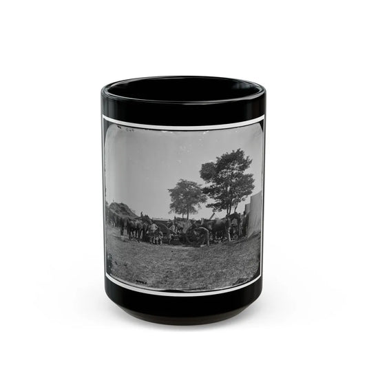 Antietam, Md. Blacksmith Shoeing Horses At Headquarters, Army Of The Potomac (U.S. Civil War) Black Coffee Mug-15oz-Go Mug Yourself