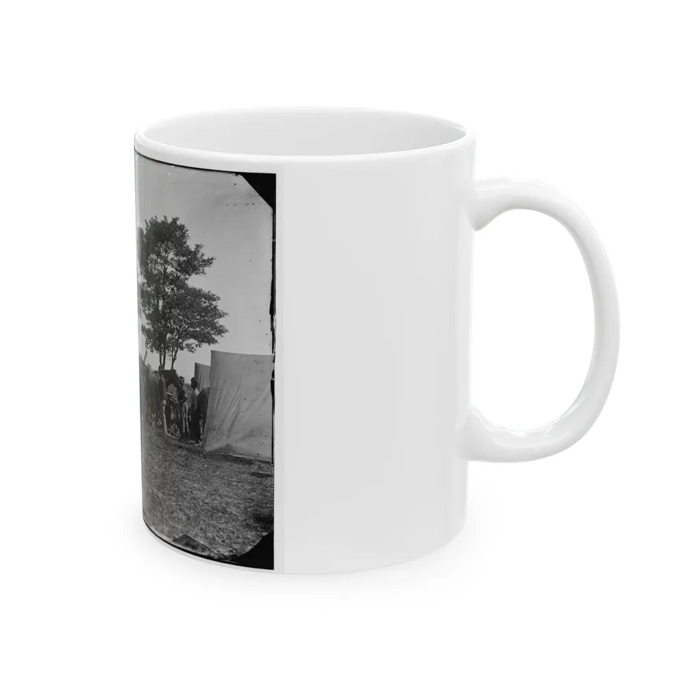 Antietam, Md. Blacksmith Shoeing Horses At Headquarters, Army Of The Potomac (U.S. Civil War) White Coffee Mug-Go Mug Yourself