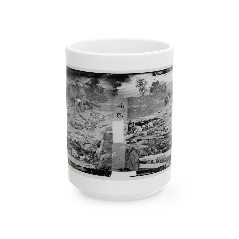 Antietam, Md. Confederate Dead In A Ditch On The Right Wing Used As A Rifle Pit (U.S. Civil War) White Coffee Mug-15oz-Go Mug Yourself