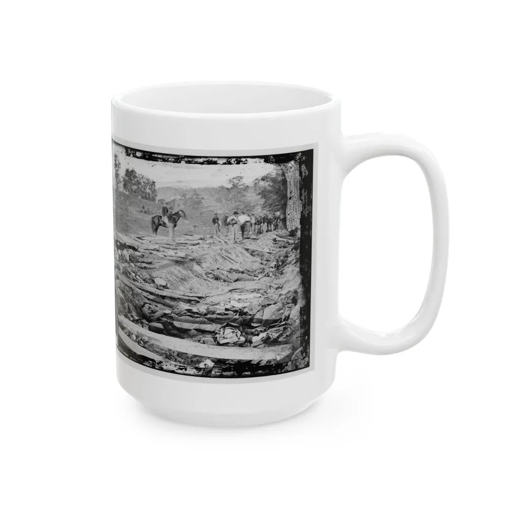 Antietam, Md. Confederate Dead In A Ditch On The Right Wing Used As A Rifle Pit (U.S. Civil War) White Coffee Mug-Go Mug Yourself