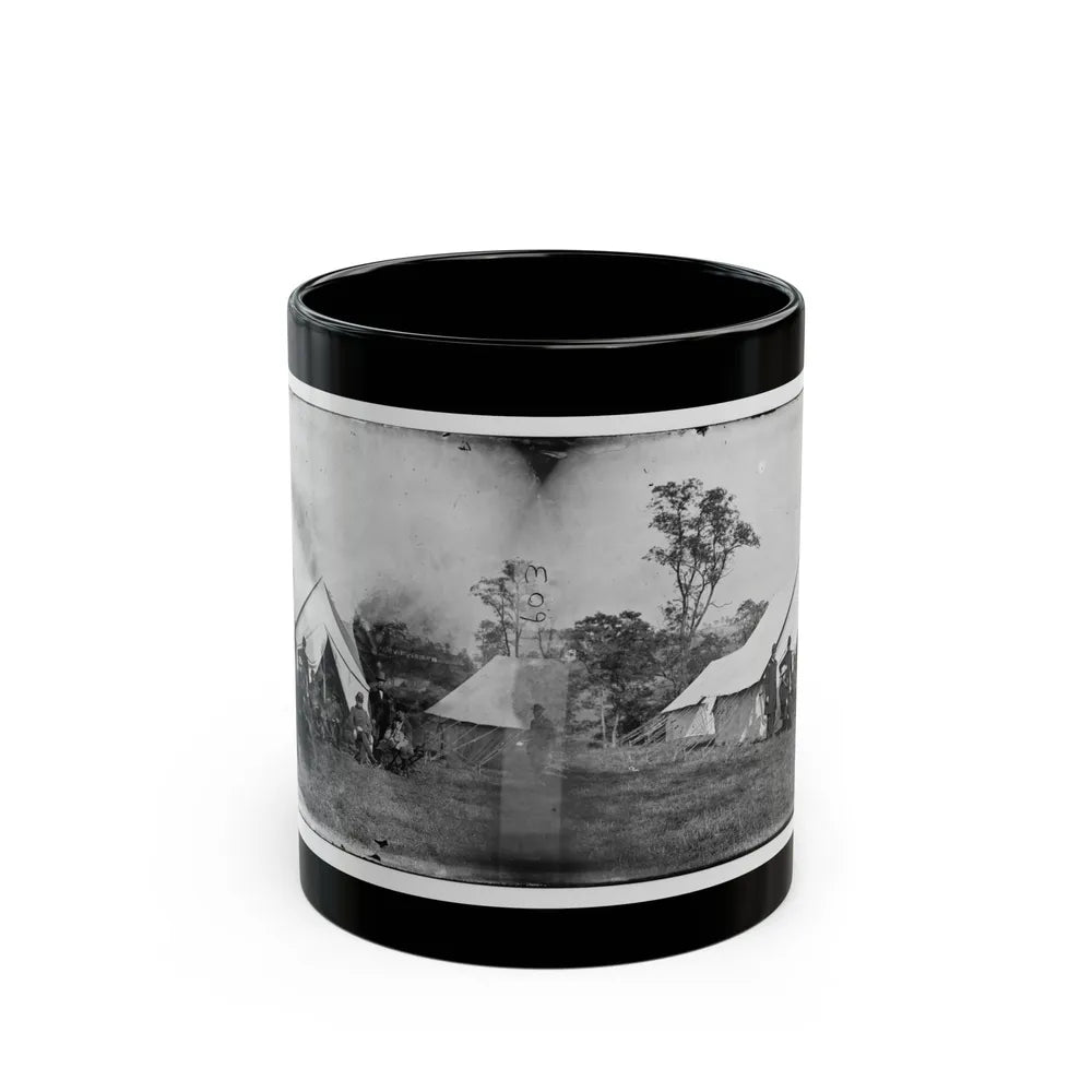 Antietam, Md. Gen. Randolph B. Marcy With Officers And Civilians At Army Of The Potomac Headquarters (U.S. Civil War) Black Coffee Mug-11oz-Go Mug Yourself