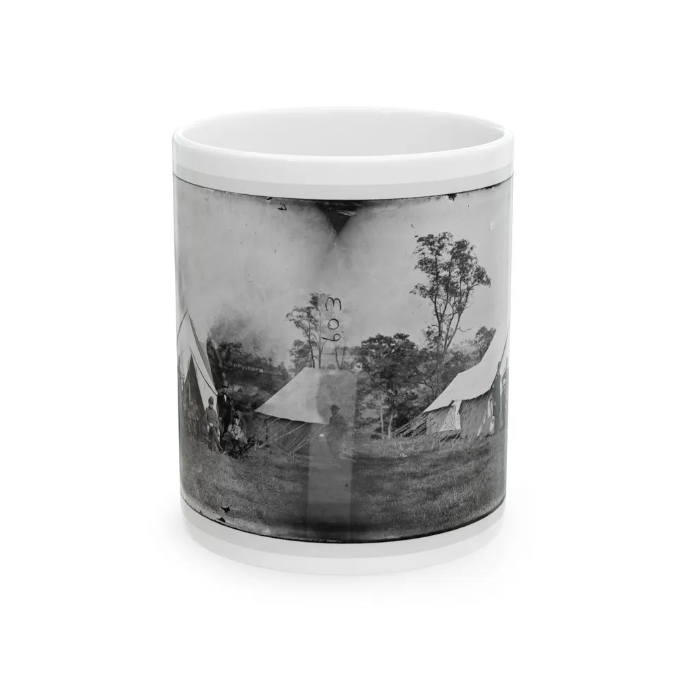 Antietam, Md. Gen. Randolph B. Marcy With Officers And Civilians At Army Of The Potomac Headquarters (U.S. Civil War) White Coffee Mug-11oz-Go Mug Yourself