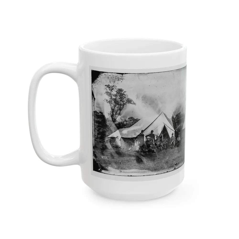 Antietam, Md. Gen. Randolph B. Marcy With Officers And Civilians At Army Of The Potomac Headquarters (U.S. Civil War) White Coffee Mug-Go Mug Yourself