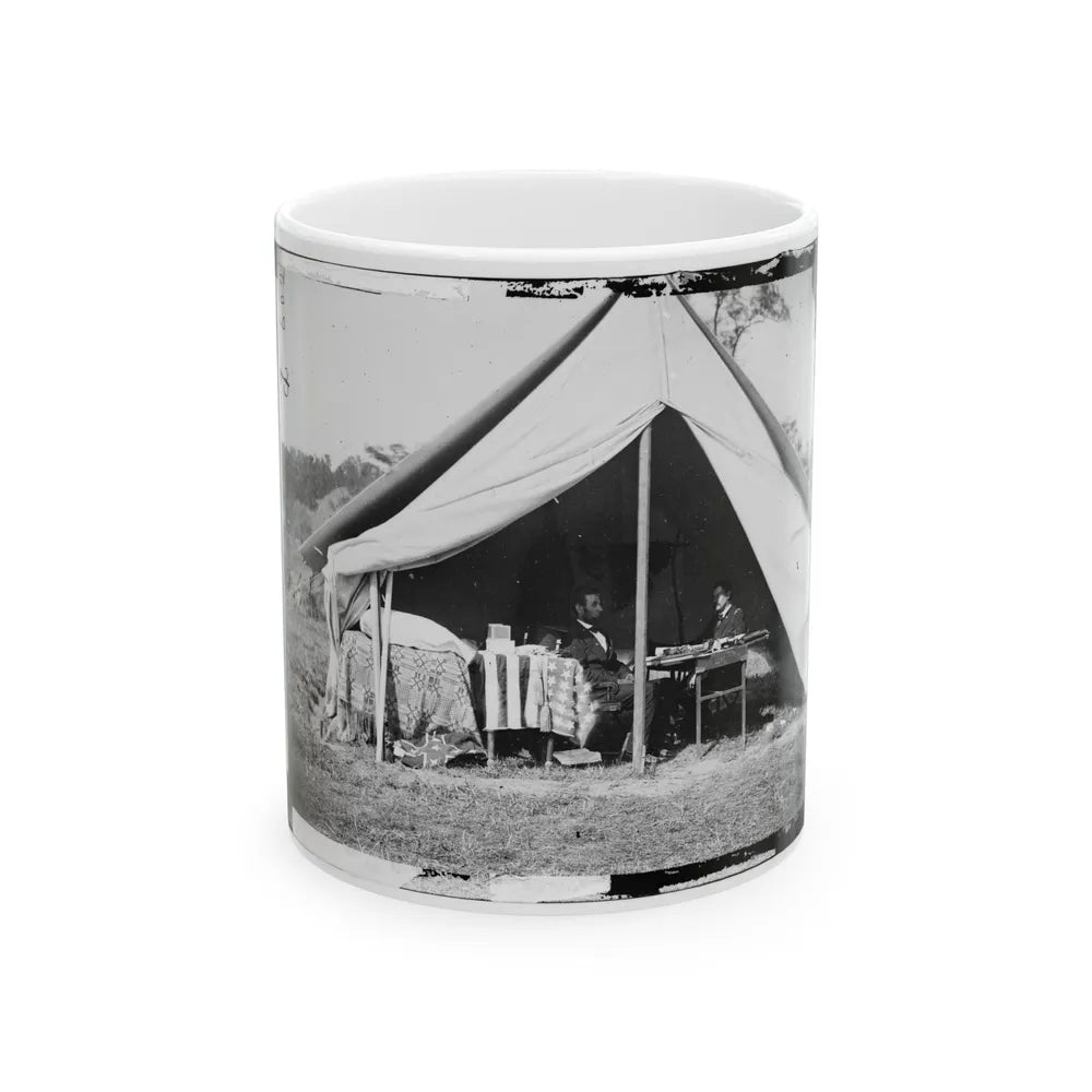 Antietam, Md. President Lincoln And Gen. George B. Mcclellan In The General's Tent; Another View (U.S. Civil War) White Coffee Mug-11oz-Go Mug Yourself