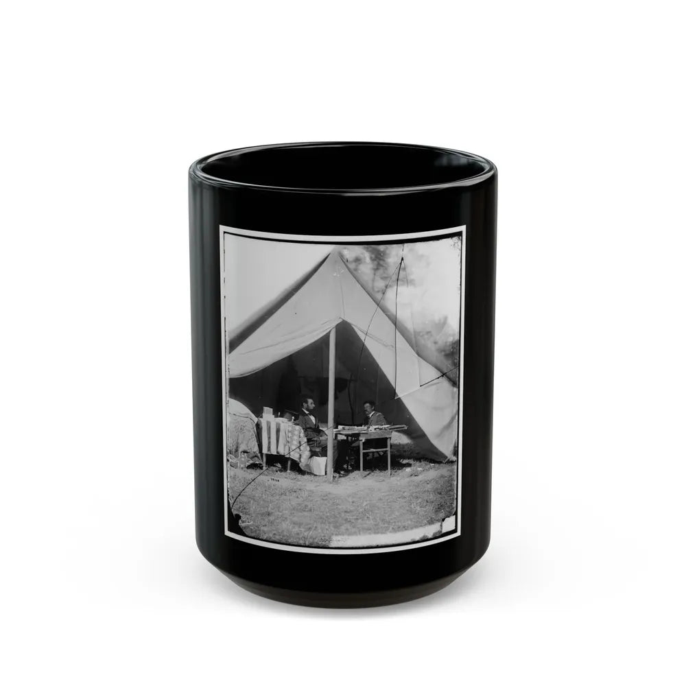 Antietam, Md. President Lincoln And Gen. George B. Mcclellan In The General's Tent (U.S. Civil War) Black Coffee Mug-15oz-Go Mug Yourself