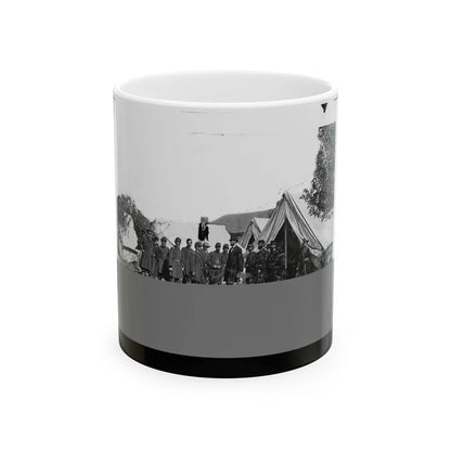 Antietam, Md. President Lincoln With Gen. George B. Mcclellan And Group Of Officers (U.S. Civil War) White Coffee Mug-11oz-Go Mug Yourself