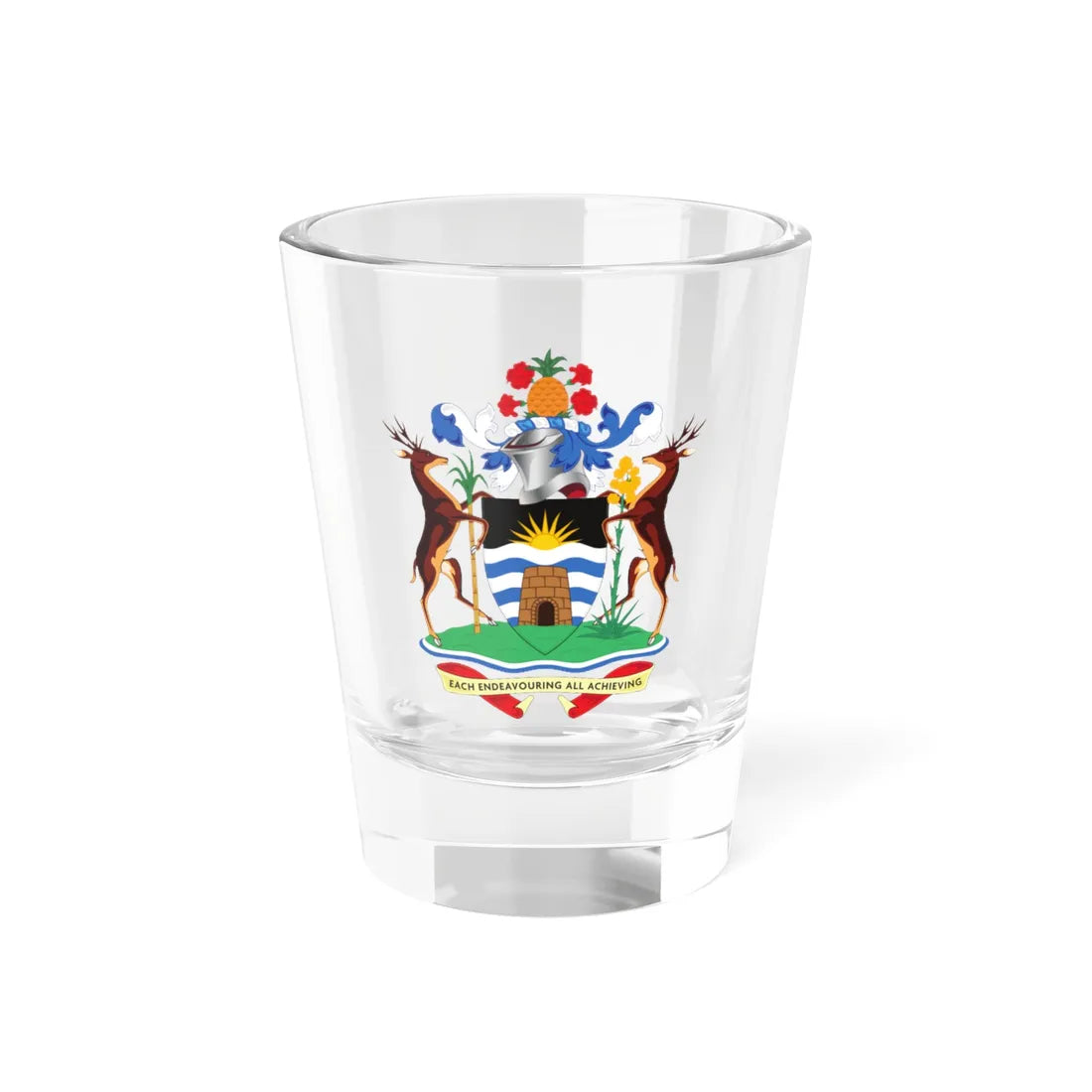 Antigua and Barbuda Coat of Arms (Antigua and Barbuda) (Coat of Arms) Shot Glass 1.5oz 1.5oz - Go Mug Yourself