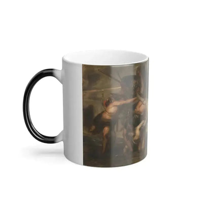 Antoine Wiertz (1806-1865) The Greeks and the Trojans Fighting over the Body of Patroclus - Color Changing Mug 11oz - Go Mug Yourself