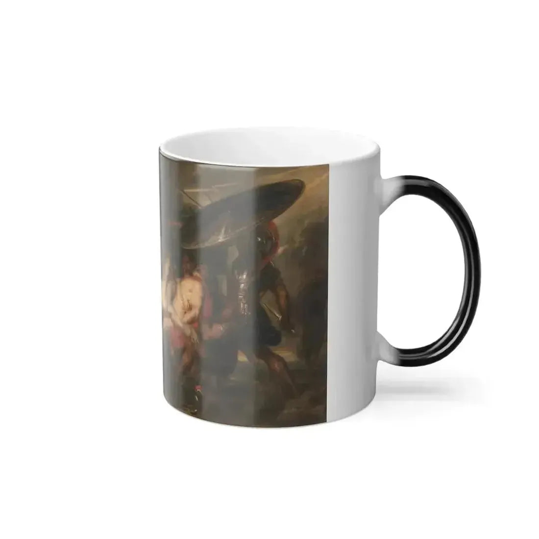 Antoine Wiertz (1806-1865) The Greeks and the Trojans Fighting over the Body of Patroclus - Color Changing Mug 11oz - Go Mug Yourself