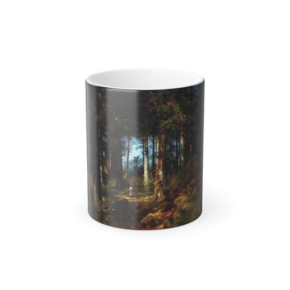 Anton Dieffenbach (1831-1914) Tannenwald (The fir forest) - Oil on Canvas 1888 - Color Changing Mug 11oz-11oz-Go Mug Yourself