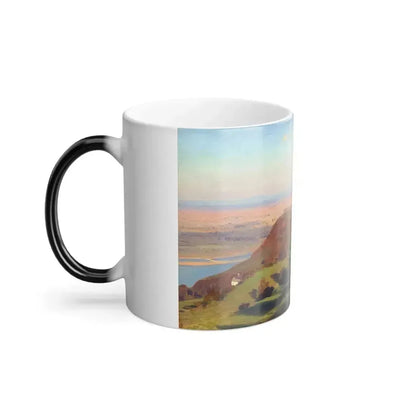 Anton Hlavacek (1842-1926) Danube Landscape near Vienna - Oil on Canvas - Color Changing Mug 11oz - Go Mug Yourself