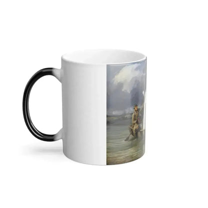 Anton Ritter von Perger (1809-1876) Napoleon Leaving The Lobau After The Defeat At The Battle Of Aspern -0 - Color Changing Mug 11oz - Go Mug Yourself