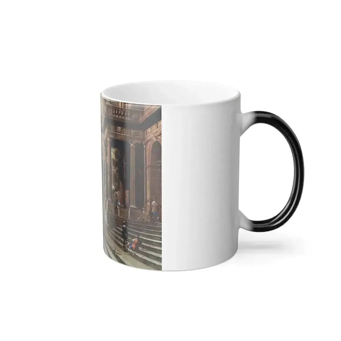Antonio di Michele (17th Century) An architectural capriccio with figures in front of a portico - Oil on-0 - Color Changing Mug 11oz - Go Mug Yourself