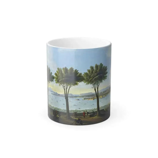 Antonio Joli (1700-1777) Veduta di Napoli dal Vesuvio - Olio su Tela 1760 - Color Changing Mug 11oz 11oz - Go Mug Yourself