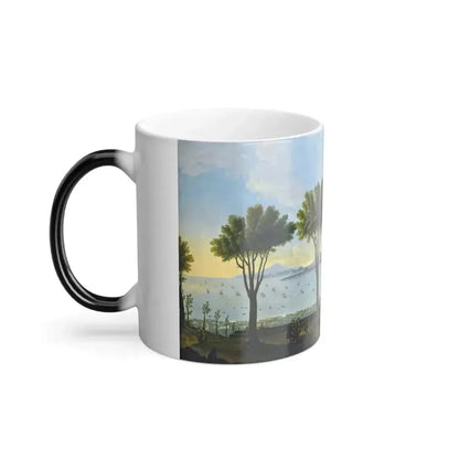 Antonio Joli (1700-1777) Veduta di Napoli dal Vesuvio - Olio su Tela 1760 - Color Changing Mug 11oz - Go Mug Yourself