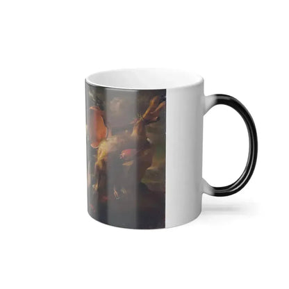 Antonio Maria Vassallo (c1620-1672) Still life of fish, game and fruit on a ledge by a cockerel - Oil on-0 - Color Changing Mug 11oz - Go Mug Yourself