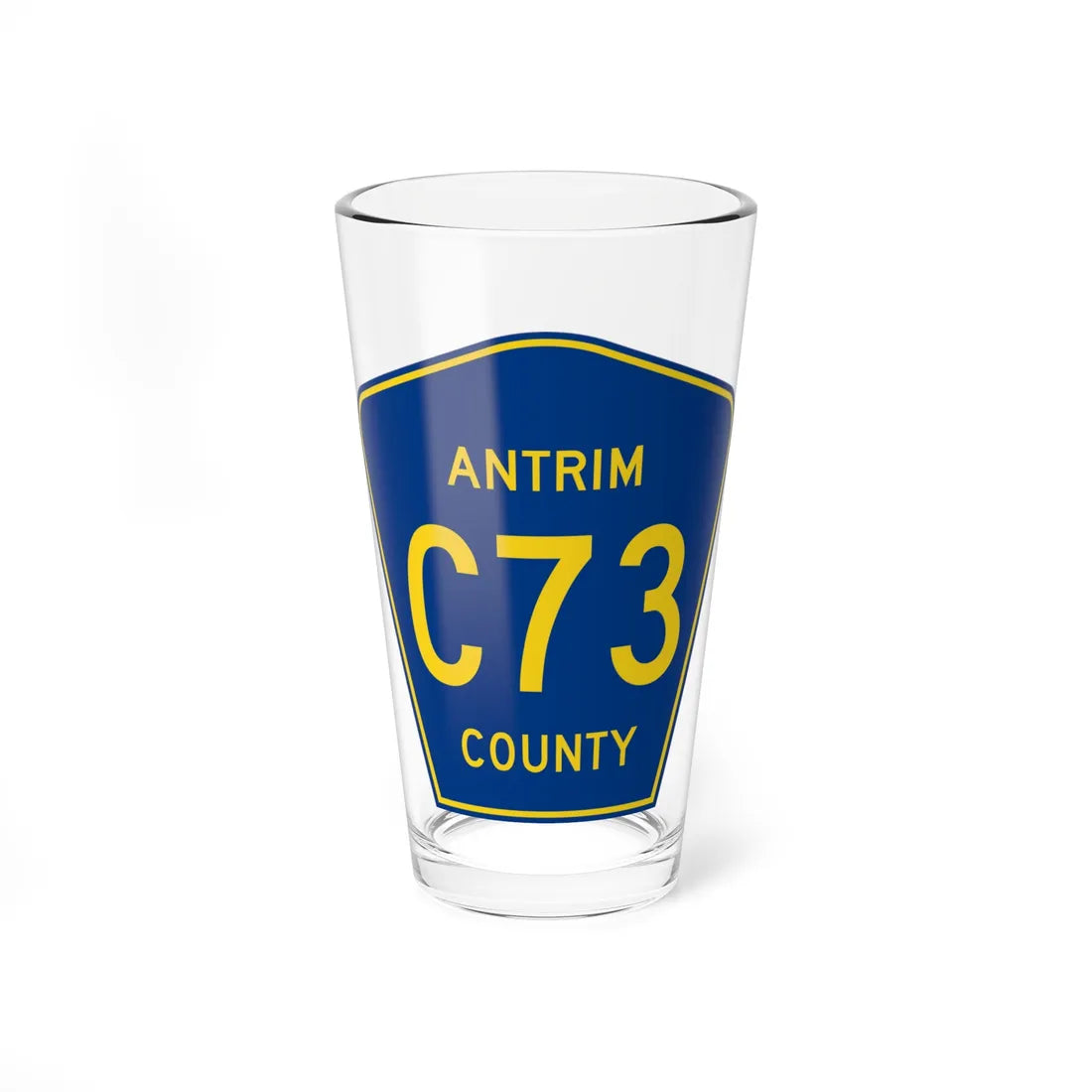 Antrim County C-73 (Michigan) (Road Sign) Pint Glass 16oz 16oz - Go Mug Yourself