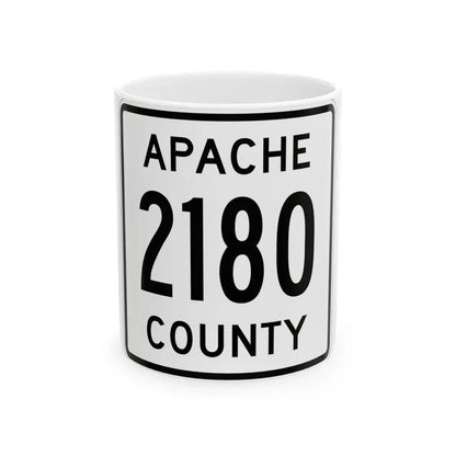 Apache County 2180 (Arizona) (Road Sign) White Coffee Mug 11oz - Go Mug Yourself