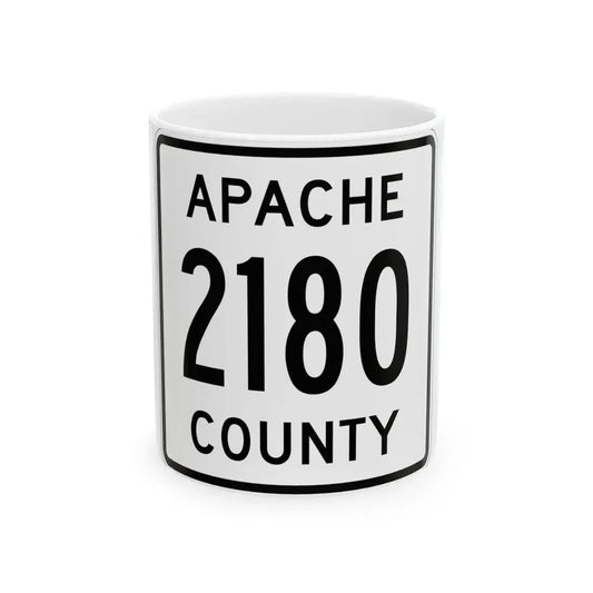 Apache County 2180 (Arizona) (Road Sign) White Coffee Mug 11oz - Go Mug Yourself
