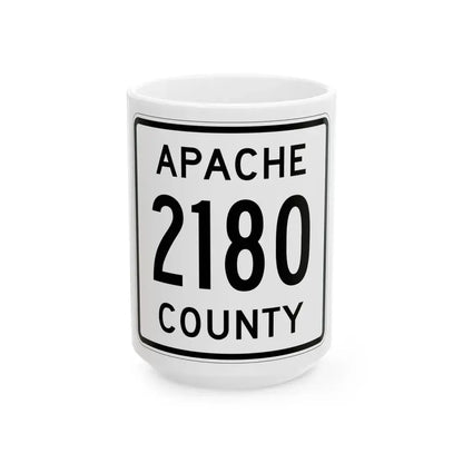 Apache County 2180 (Arizona) (Road Sign) White Coffee Mug 15oz - Go Mug Yourself