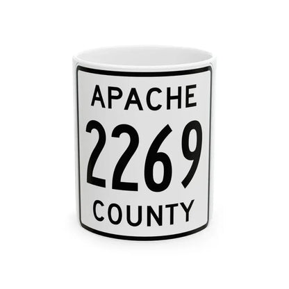 Apache County 2269 (Arizona) (Road Sign) White Coffee Mug 11oz - Go Mug Yourself