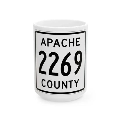 Apache County 2269 (Arizona) (Road Sign) White Coffee Mug 15oz - Go Mug Yourself