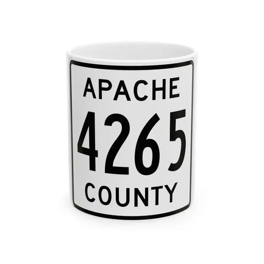 Apache County 4265 (Arizona) (Road Sign) White Coffee Mug 11oz - Go Mug Yourself