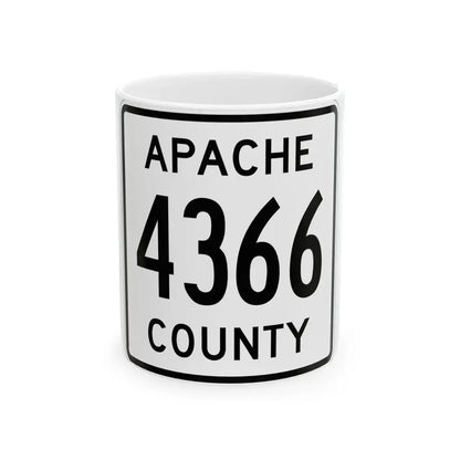 Apache County 4366 (Arizona) (Road Sign) White Coffee Mug 11oz - Go Mug Yourself