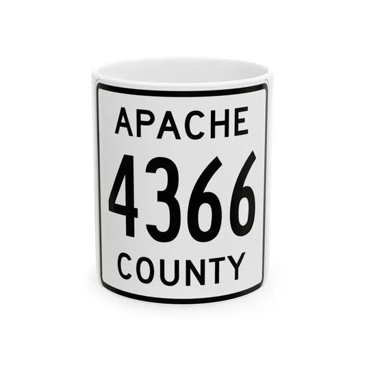 Apache County 4366 (Arizona) (Road Sign) White Coffee Mug 11oz - Go Mug Yourself