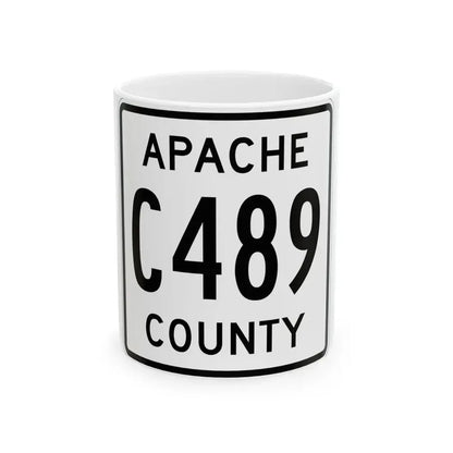 Apache County C489 (Arizona) (Road Sign) White Coffee Mug 11oz - Go Mug Yourself