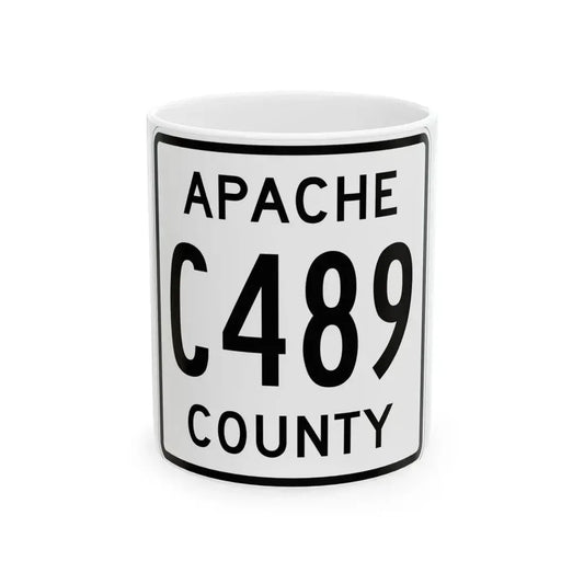 Apache County C489 (Arizona) (Road Sign) White Coffee Mug 11oz - Go Mug Yourself