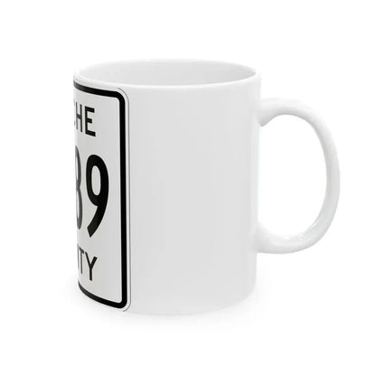 Apache County C489 (Arizona) (Road Sign) White Coffee Mug - Go Mug Yourself