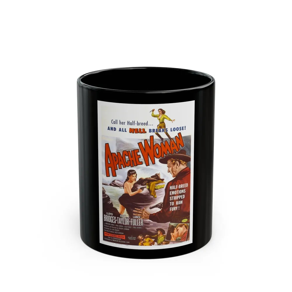 APACHE WOMAN 1955 Movie Poster - Black Coffee Mug-11oz-Go Mug Yourself